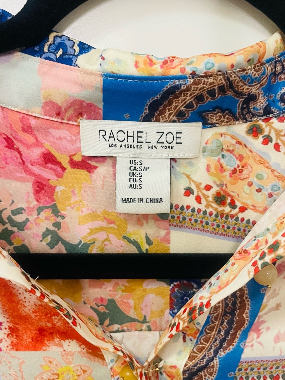 Rachel Zoe Patchwork Paisley Floral Blouse Oversized Small | Zimmermann Vibes - Picture 3 of 10